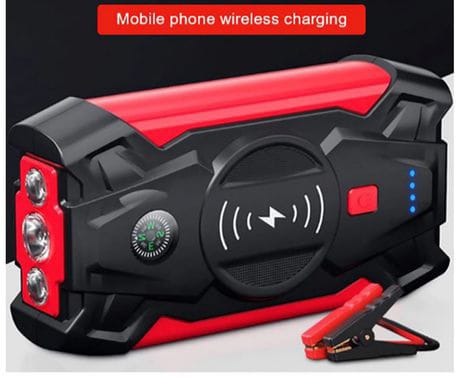 Multifunctional Jump Starter with Wireless Phone Charger.