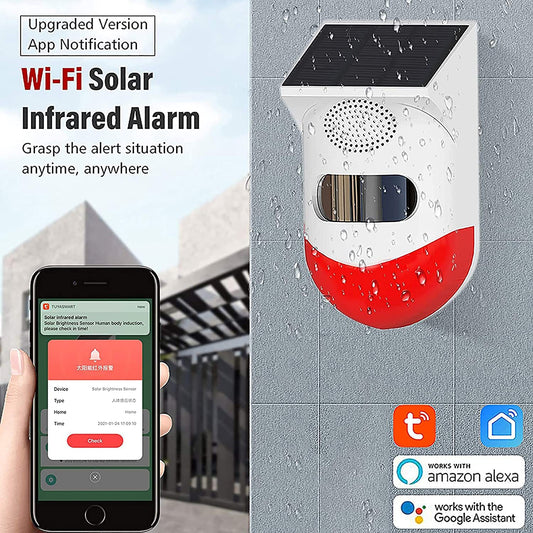 Solar Alarm Wifi Controlled and Remote and Pet Friendly